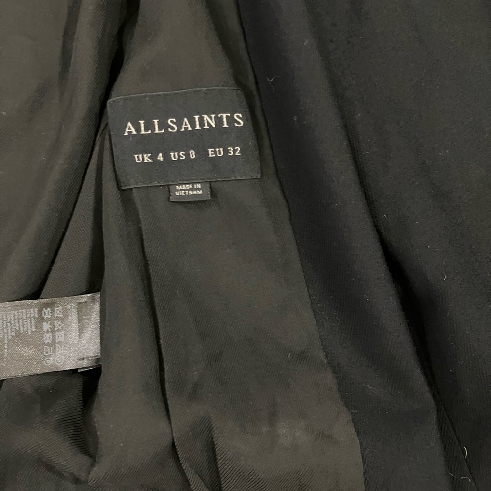 All Saints long lightweight wool coat with side slits. Like new!